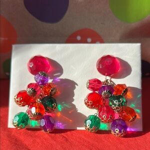 Colorful Beaded Cluster Earrings